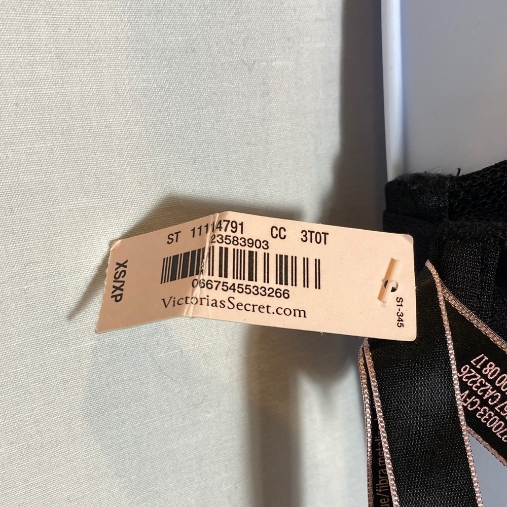 Victoria’s Secret Very Sexy Black & Metallic Silver Bralette - size XS NWT - Picture 6 of 8